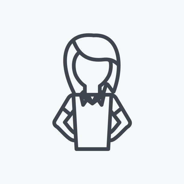 图标女子适合党的象征线风格图片下载