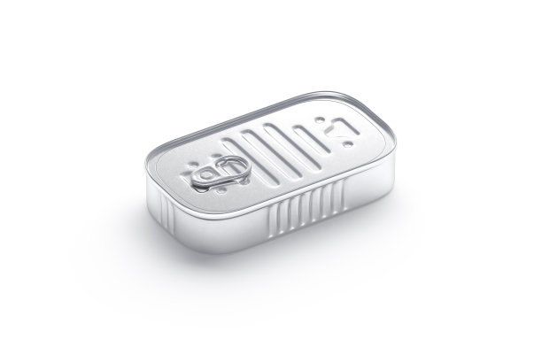 空白铝沙丁鱼保育可模拟、侧视图图片下载