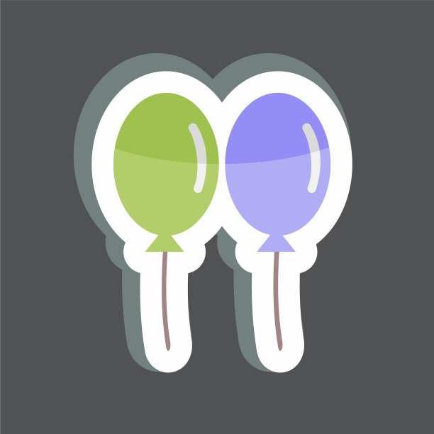 适合做婚礼标志的气球贴纸图片下载