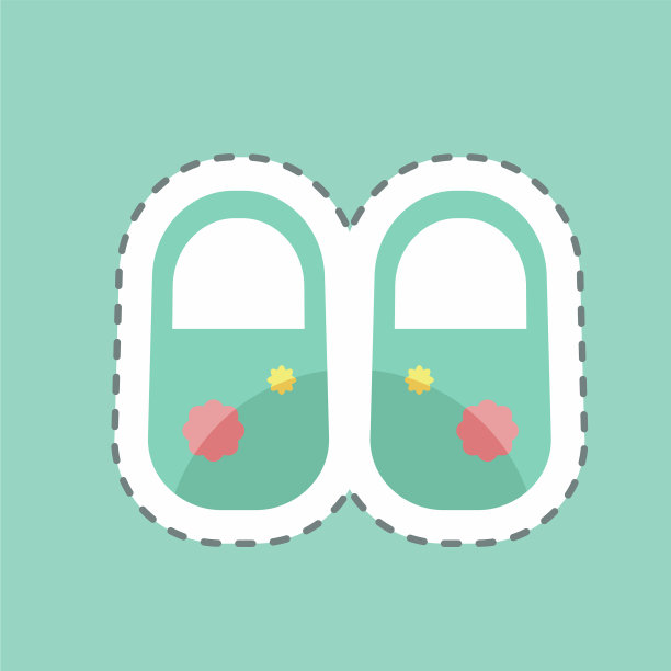 贴纸线条裁剪适合女婴穿的鞋子图片下载