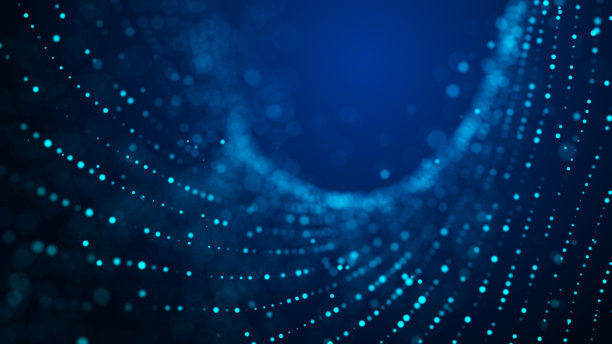 发光粒子运动的数字背景。大数据的复杂技术。3 d渲染。图片下载