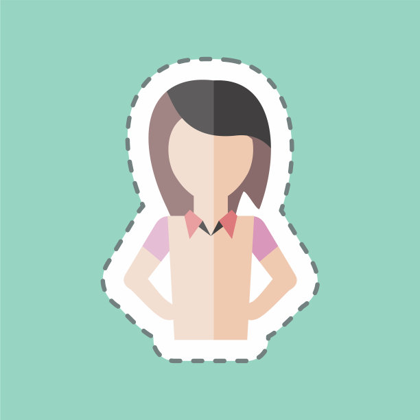 贴纸线剪女人适合党的标志图片下载