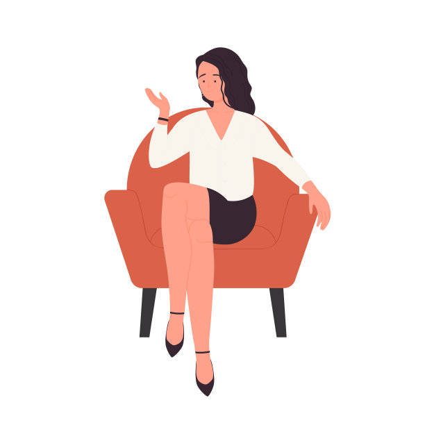 坐在扶手椅上的女商人图片下载