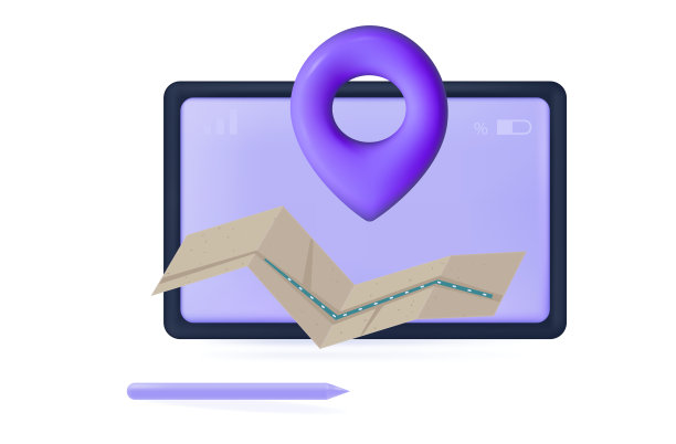 3 d移动位置。定义或位置标记gps图标在旧地图上。送货地点，目的地，路线，地理位置标记，сhoice方向。在线搜索、道路。使用平板电脑上的应用程序。向量图片下载