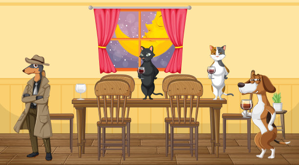 狗狗喝酒的场景图片下载