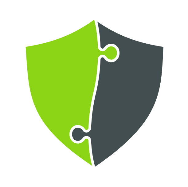 盾牌拼图保护盾牌图标logo图片下载