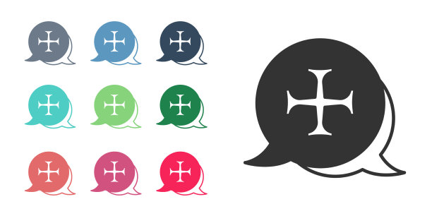 黑色十字军图标孤立在白色背景图片下载