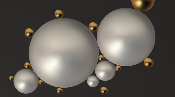 时髦的抽象海报与抽象的三维球体上图片下载