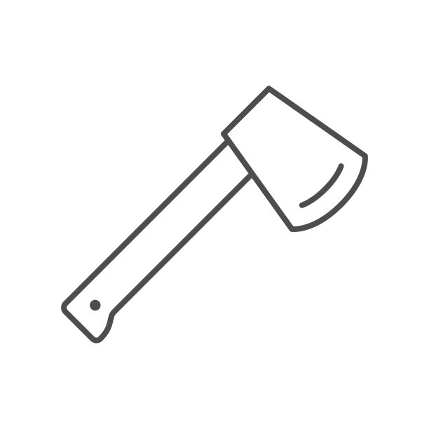 斧头工具线轮廓图标图片下载