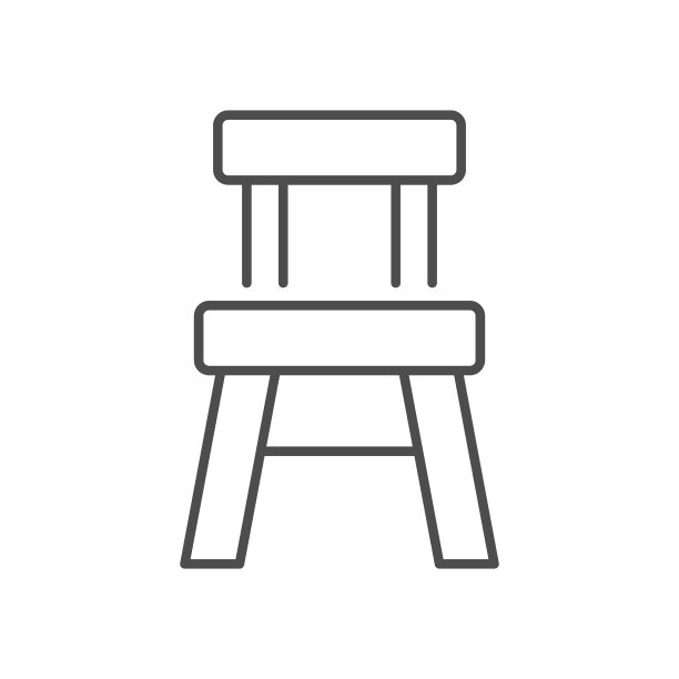 凳子或椅子线条轮廓图标图片下载