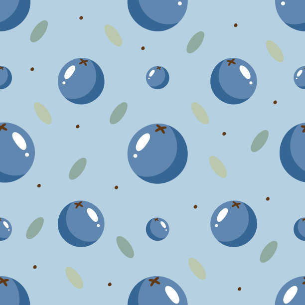 蓝莓无缝图案图片下载