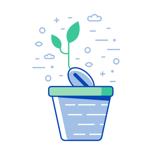 生长芽叶线艺术图标图片下载