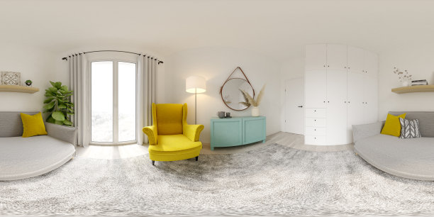 360全景现代空室内三维渲染图片下载