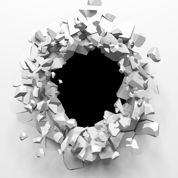 中心有自由区域的爆炸墙图片下载