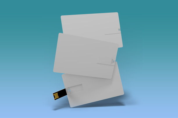 空白白色塑料晶圆usb卡设计模型，3d渲染。参观一个优盘名片模型。盘礼物表示图片下载