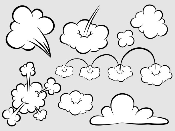 漫画风格的速度元素set bad smell smoke图片下载