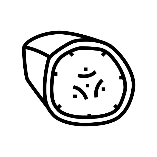 剪香蕉线图标矢量插图图片下载