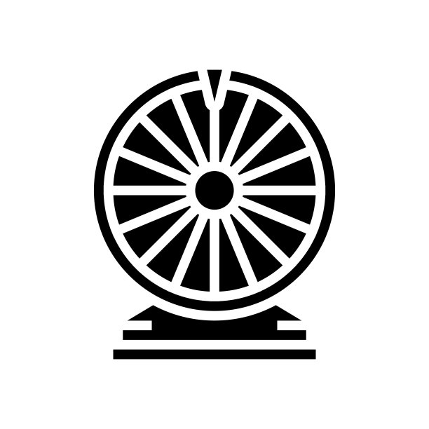 幸运转盘游戏标志矢量图图片下载
