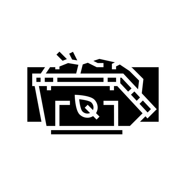 绿色废物清除字形图标矢量插图图片下载