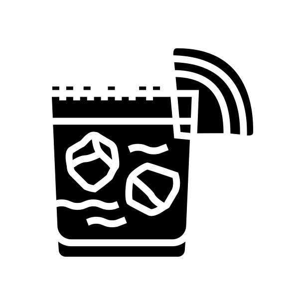 帕洛玛鸡尾酒杯饮料字形图标矢量插图图片下载