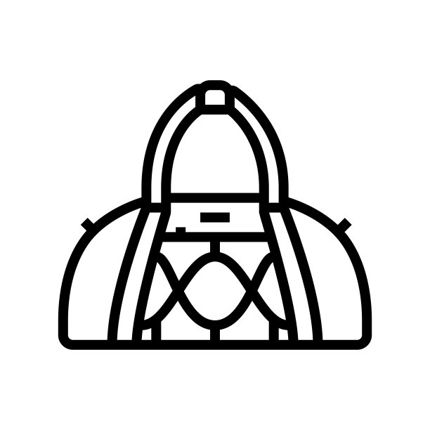 手提袋女人线图标矢量插图图片下载