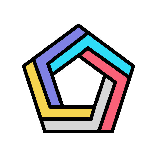 神奇的不可能几何形状颜色图标矢量插图图片下载