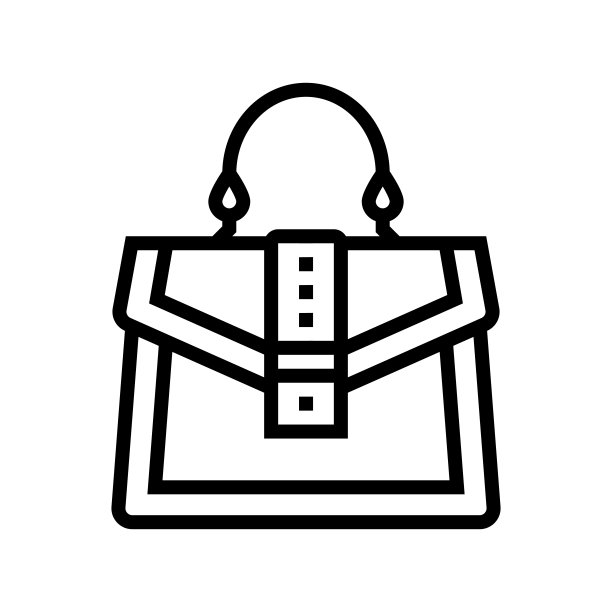 手提袋女人包线图标矢量插图图片下载