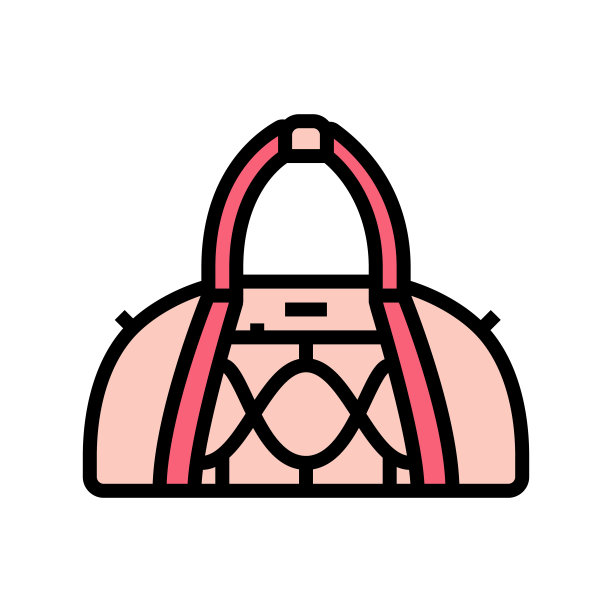 手提袋女人颜色图标矢量插图图片下载