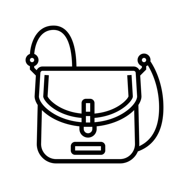 钱包包女人线图标矢量插图图片下载