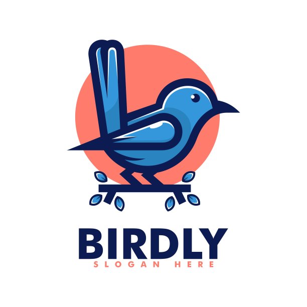 矢量插画鸟简单的吉祥物风格。图片下载