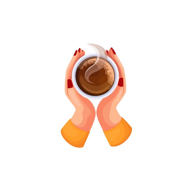 手捧咖啡杯，女人喝着香气扑鼻的清晨热饮，俯视图图片下载