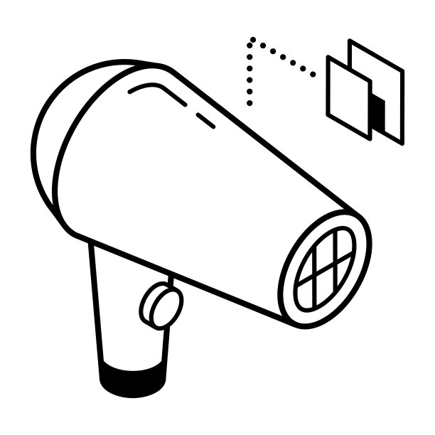 沙龙配饰，电吹风的现代线性图标图片下载