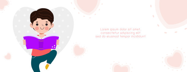 回校带孩子读书读书教育理念，卡通快乐儿童背景横幅模板广告宣传册，您的文字，儿童和框架分离矢量插图图片下载