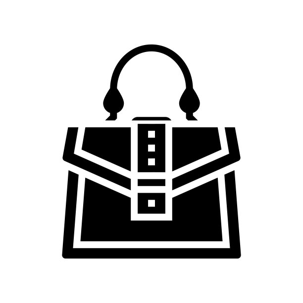 手提包女人包字形图标矢量插图图片下载