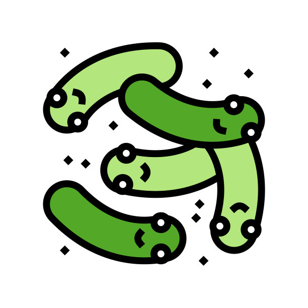 字符细菌病毒颜色图标矢量插图图片下载