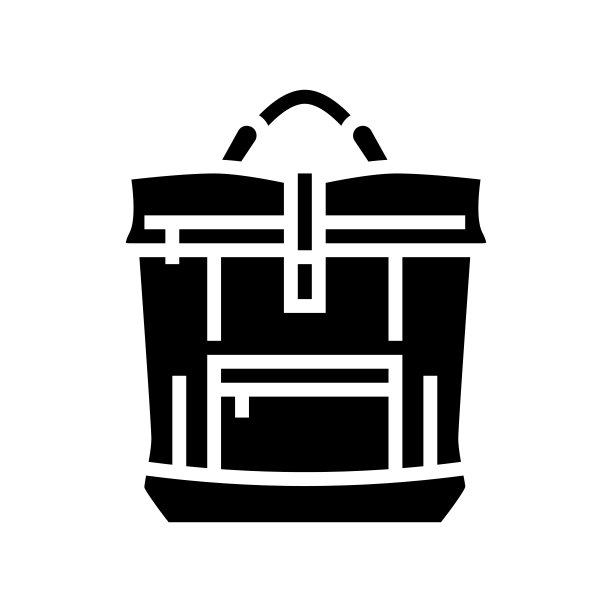 行李袋女人字形图标矢量插图图片下载