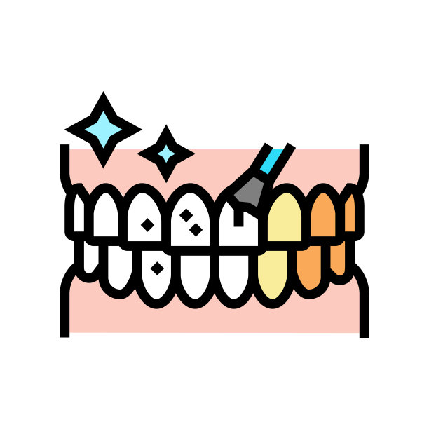 牙齿美白颜色图标矢量插图图片下载