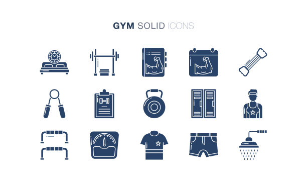 健身房和健身图标图片下载