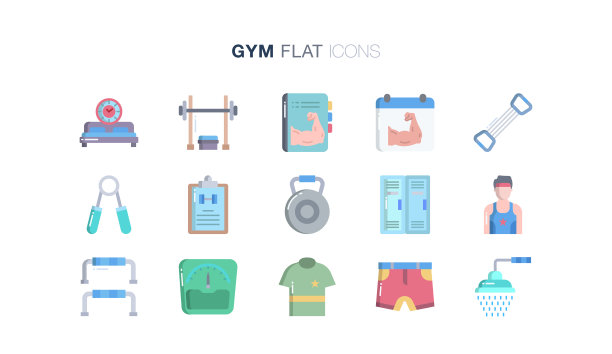 健身房和健身图标图片下载