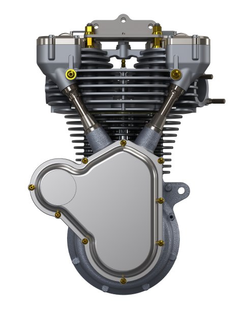 老式的引擎3D渲染孤立在白色背景上图片下载