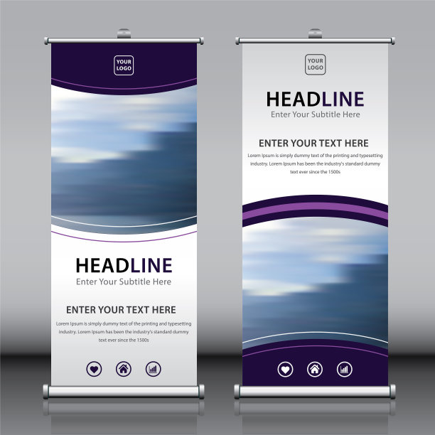 垂直横幅以紫色为主题图片下载
