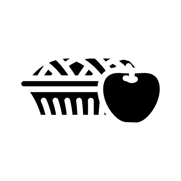 苹果派字形图标矢量插图图片下载