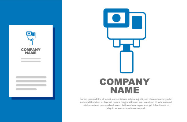 蓝色行动极端相机图标孤立在白色图片下载