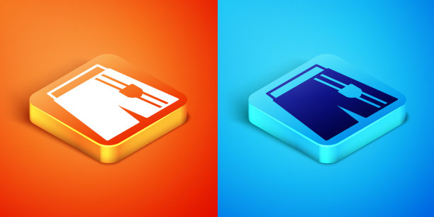 等距短裤或裤子图标孤立在橙色上图片下载