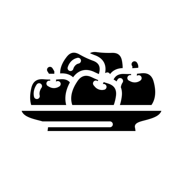 苹果桩板字形图标矢量插图图片下载