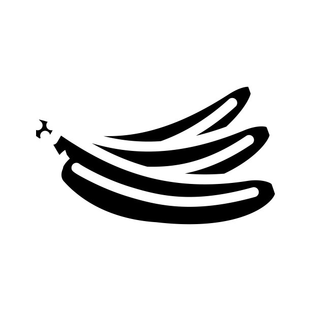蓝色香蕉字形图标矢量插图图片下载