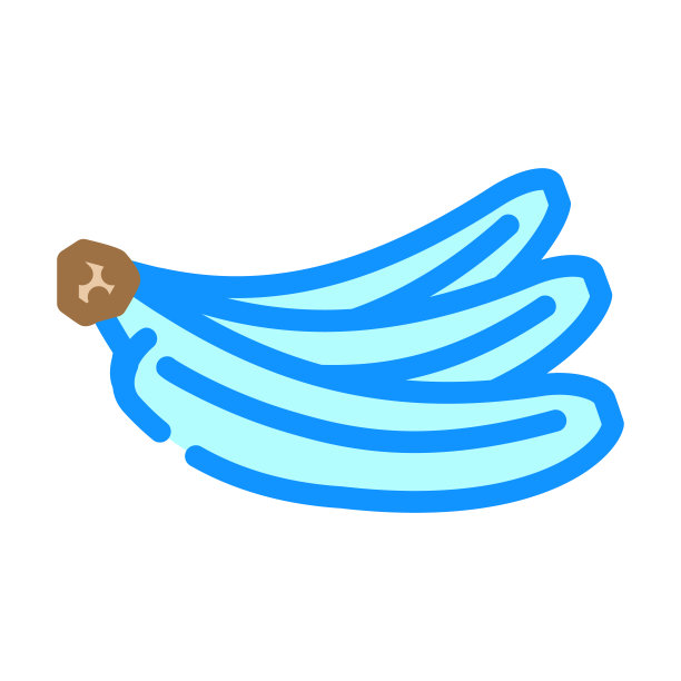 蓝色香蕉颜色图标矢量插图图片下载