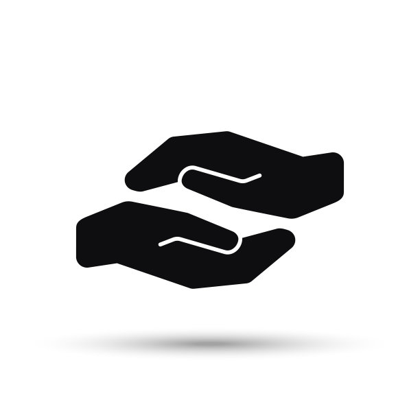 手折叠图标，保护手势，手掌一起孤立矢量插图图片下载