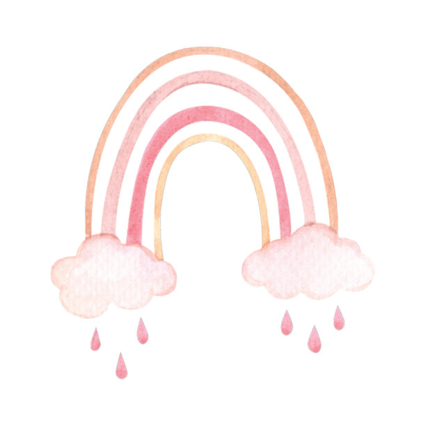 水彩放荡不羁的彩虹。手绘装饰图片下载