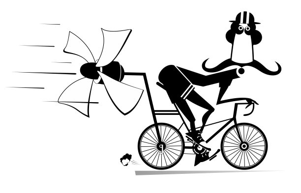 卡通人独自骑自行车图片下载